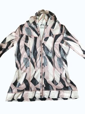 Zip Up Hoodie Women’s Medium Abstract Print Lightweight Athletic Jacket